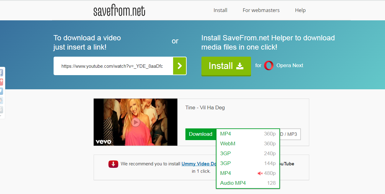 One YouTube video don´t work / Savefrom(EN) SaveFrom.net